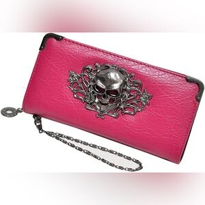 Pink Skull Embellished Women's Wallet
